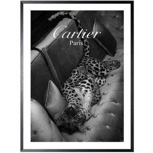 Nu Kopen Art Print Cartier Luipaard Zwart-wit FA-143B